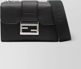 Fendi leather double messenger bag
