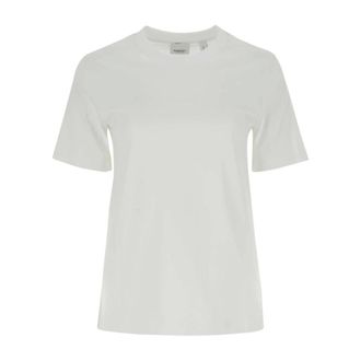 Burberry T-Shirts, female, White, Size: XS White Cotton T-Shirt