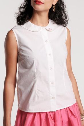 Frances Valentine Louise Heart Collar in White at Nordstrom, Size X-Large