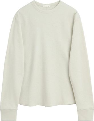 Sunflower Wool Waffle Tee LS - Heren - Longsleeves - Wit - L - Wol - Tops