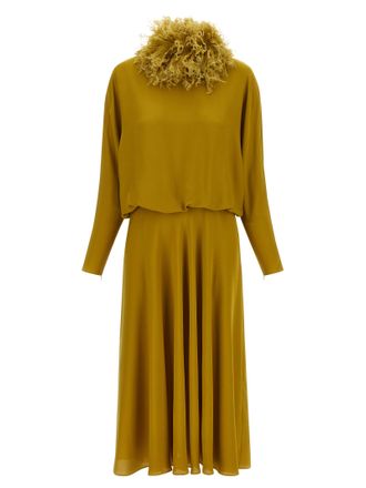 Valentino Garavani Bicolor Silk Midi Womens Dress