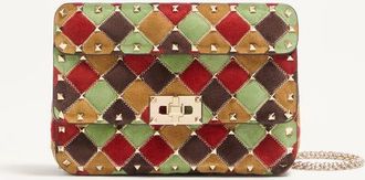 Valentino Garavani Valentino Garavani Rockstud Spike Small Bag In Patchwork Suede Woman MULTICOLOUR UNI