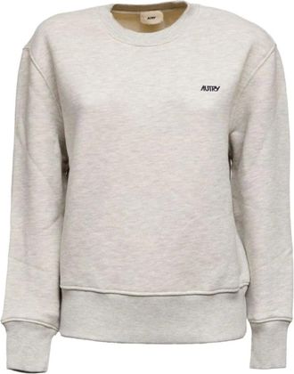 Autry Hoodies & sweatvesten, Heren, Grijs, S, Katoen, Sweatshirt met geborduurd logo