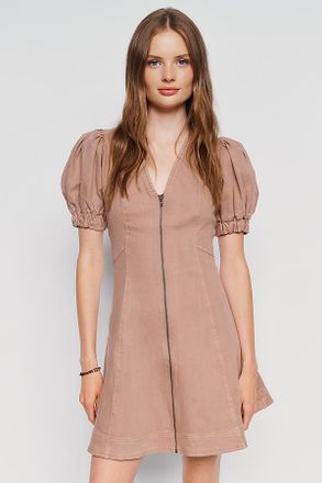 Pilcro Calder Puff-Sleeve Denim Mini Dress