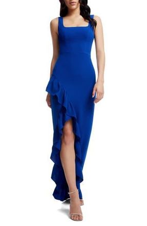Dress The Population Charlene Ruffle Gown in Cobalt at Nordstrom Rack, Size Xx-Large