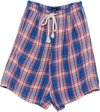 R13 Plaid Drawstring Shorts