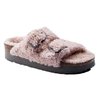 Birkenstock Arizona Big Buckle Platform ShearIing Teddy Crystal Rose 1017643 Womens