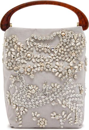 Dries Van Noten Crisp Crystal-embellished Woven top Handle bag - Light Grey - One Size