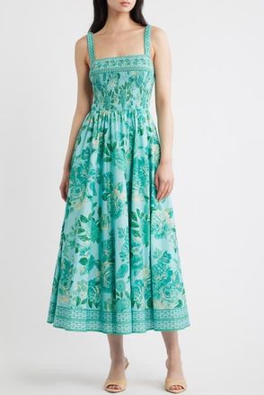 Flying Tomato Print Midi Dress in Mint at Nordstrom, Size Medium