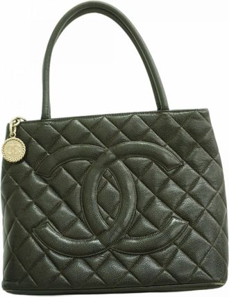 Chanel Black Grained Calfskin Tote Bag (Pre-Owned)