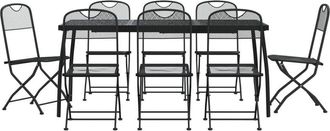 vidaXL Vidaxl - 9 Piece Garden Dining Set Anthracite Metal Mesh