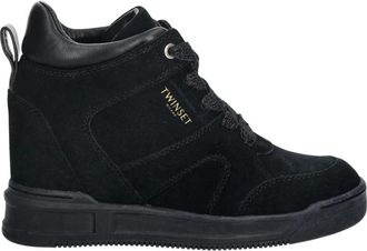 Twinset Suede Sneakers - Dames - Sneakers - Zwart - 41 EU - Leer - Schoenen
