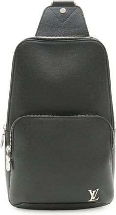 Louis Vuitton Black Noir Taiga Leather Leather Shoulder Bag Sling Bag (Pre-Owned)