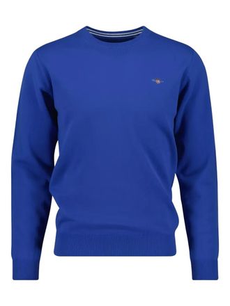 GANT logo sweater - men - Wool - M - Blue