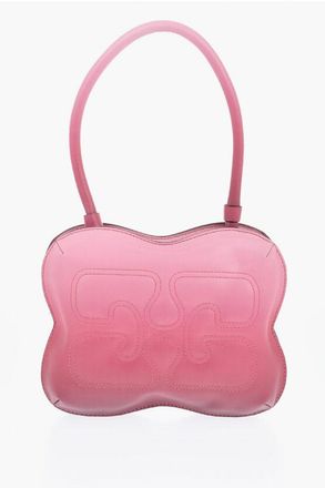 Ganni Degrad&egrave; Leather Shoulder Bag with Embroidered Logo size Unica