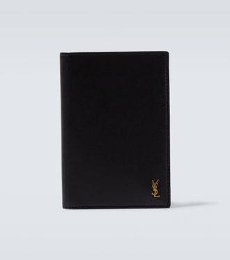 Saint Laurent Funda para pasaporte Cassandre de piel