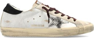 Golden Goose Distressed White Leather Low-Top Sneakers with Signature Star Detail