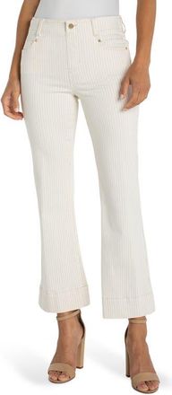 Liverpool L.A. Gia Glider Stripe Pull-On Crop Flare Jeans in Nautical Stripe at Nordstrom, Size 10
