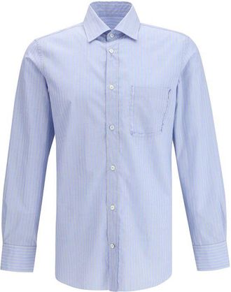 Maison Margiela Blue Cotton Pattern Mens Shirt