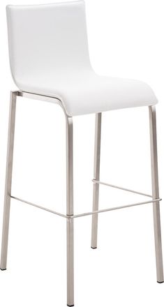 Clp Taburete Avola Con Base De Acero Inoxidable Blanco