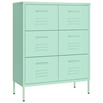 Berkfield Home Drawer Cabinet Mint 80x35x101.5 cm Steel