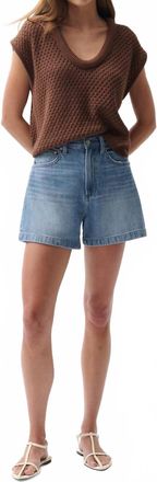 Pistola Denim Saige High Rise A-Line Short In Sail Away