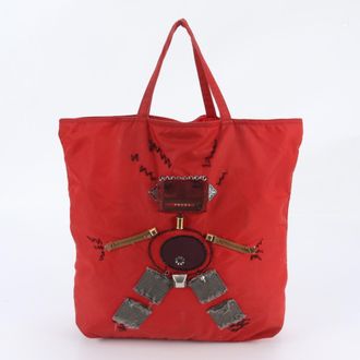 Prada Red Color Handbag Shoulder Bag Tote Bag (Pre-Owned)