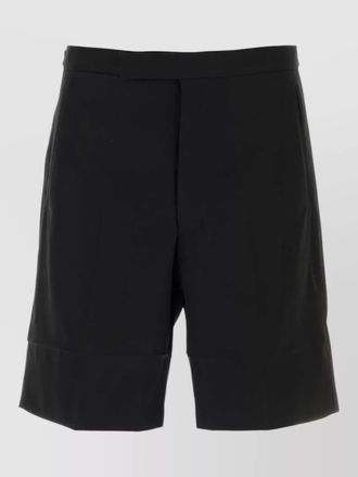Prada cotton bermuda shorts straight cut cuffed hem