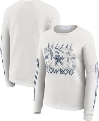 WEAR by Erin Andrews Womens WEAR by Erin Andrews White Dallas Cowboys Graphic Waffle Long-Sleeve T-Shirt at Nordstrom, Size Xx-Large