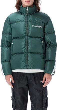 Palm Angels Green Logo Down Jacket