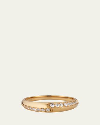 Lizzie Mandler Petite Crescent Ring with Diamonds
