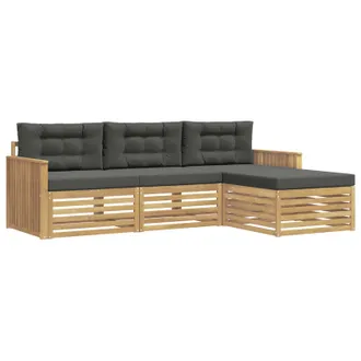 vidaXL Conjunto De Sof&aacute;s De Exterior 4 Uds. Blanco Y Antracita Vidaxl
