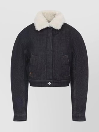 Jacquemus cropped bomber jacket shearling collar