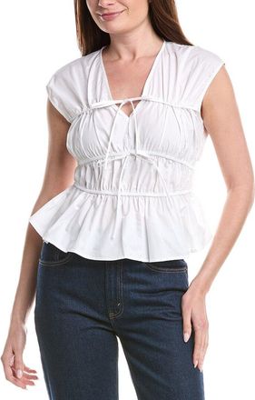 Ellen Tracy Shirred Poplin Top
