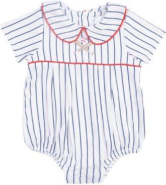 Angel Dear Baseball Stripe Bodysuit in Cream Navy at Nordstrom, Size 12-18M