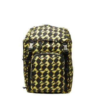 Prada Black Green Yellow Nylon Backpack (Pre-Owned)