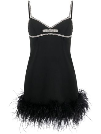 Self Portrait embellished crepe minidress - Black