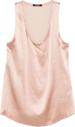Balmain Top in seta - Rosa