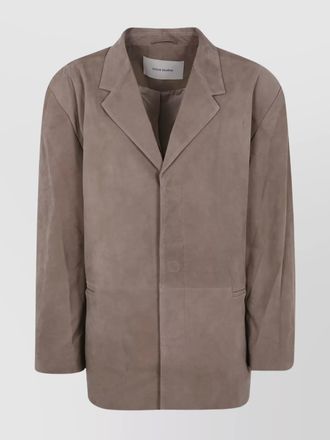 Entire studios suede leather single-breasted blazer