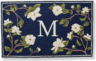 Frontgate Magnolia Monogram Door Mat - Black, 30 x 48, Non-Monogram - Frontgate