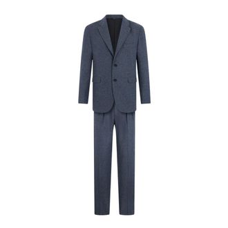 Brooks Brothers Kostuums, Heren, Blauw, 3Xl, Wol, Melange Twill Pak