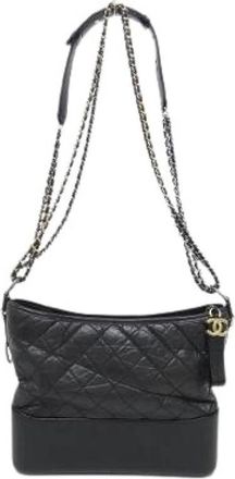 Chanel Pre-owned Gabrielle Calf Shoulder Bag - Dames - Vintage Schoudertas - Zwart - ONE Size - Leer - Vintage