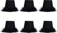 OEM 6 Pantallas De Tela Con Ribete De Plumas Para L&aacute;mparas De Ara&ntilde;a, Accesorios De Iluminaci&oacute;n Decorativos