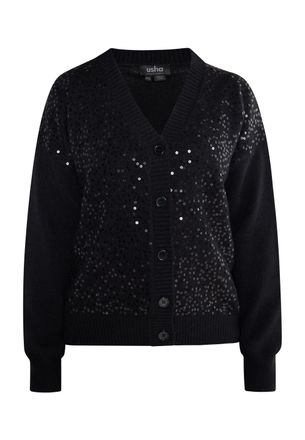 Usha Gebreid vest Dames zwart