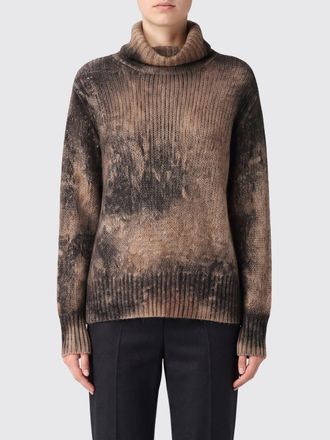 Avant Toi Dolcevita in cashmere con stampa astratta e spalle cadute