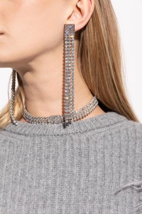 Blumarine Earrings With Appliqués, Womens, Silver