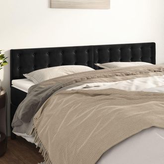 vidaXL Cabeceros 2 Unidades De Terciopelo Negro 100x5x78/88 Cm Vidaxl