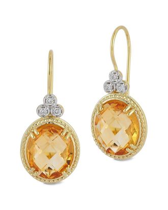 I.Reiss Company 14K 7.92 Ct. Tw. Diamond & Citrine Drop Earrings