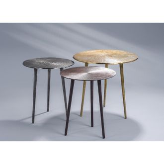 Loftscape home24 loftscape Beistelltisch Langdon Metall Kupfer Rund Modern &Oslash; 40 cm