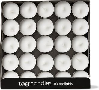 Tag Color Studio Unscented White Paraffin Tealight Candles 100 at Nordstrom